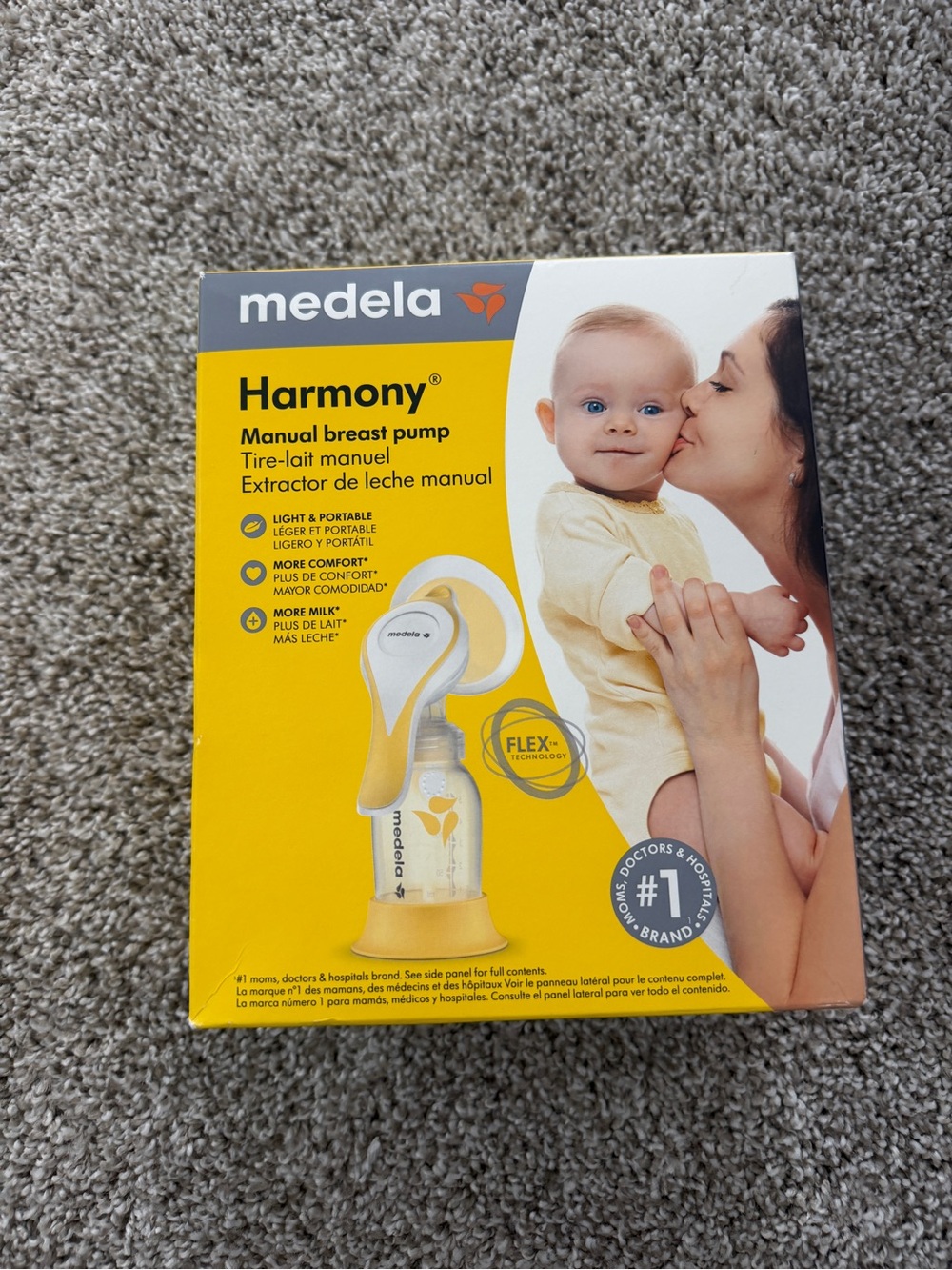 NEW Medela Harmony Manual Breast Pump - Yellow & White Packaging